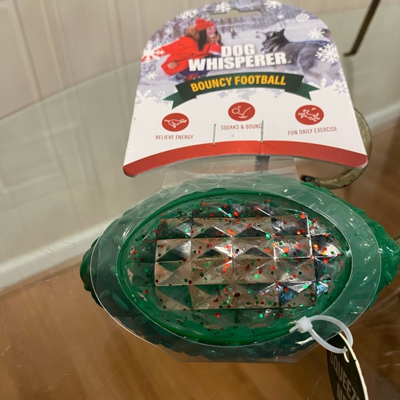 Dog Whisperer ~ Bouncy  Football Ball - Squeaky Dog Toy 5” - Picture 4 of 6